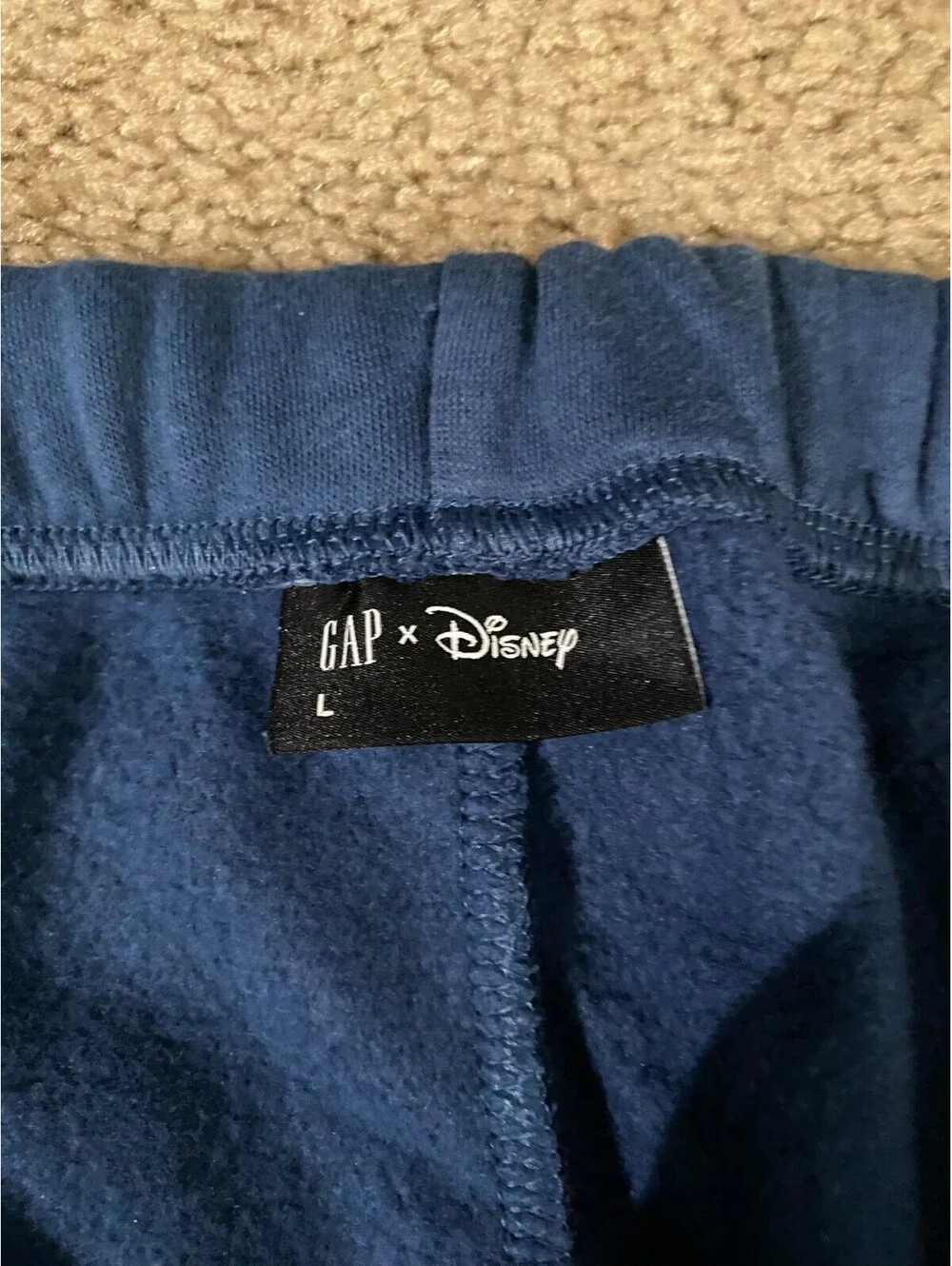 Gap x Disney Joggers Pants Unisex Adults L Blue Cotton Mickey Mouse Athleisure
